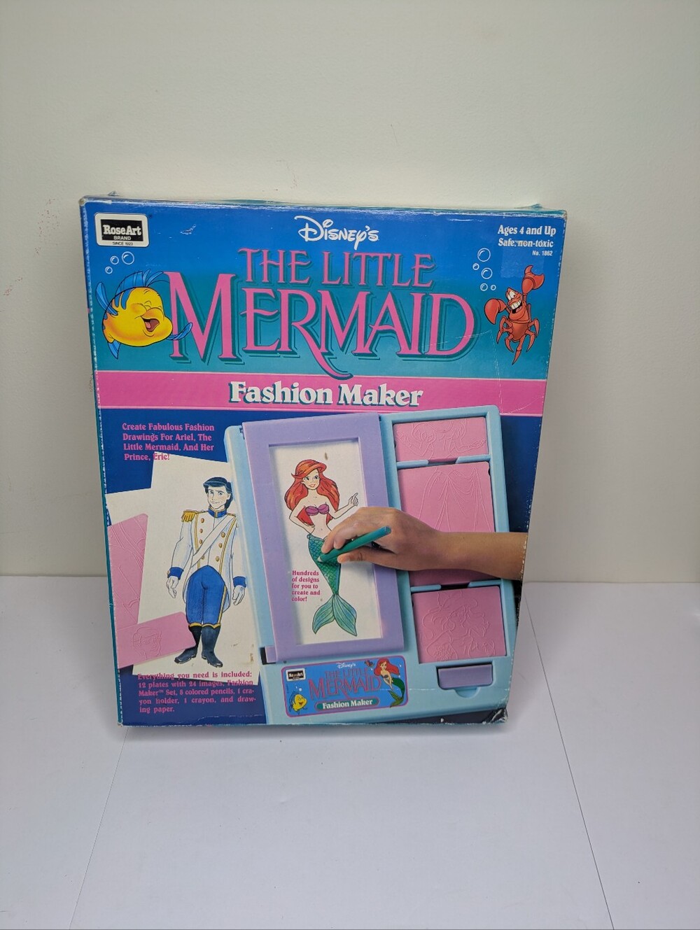1991 RoseArt Disney's The Little Mermaid Fashion Maker 12 Textured Plates
